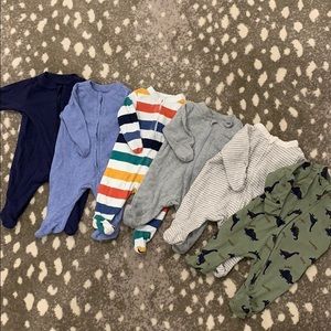 Set of 6 Old Navy Zip Footies Newborn Up to 7lbs